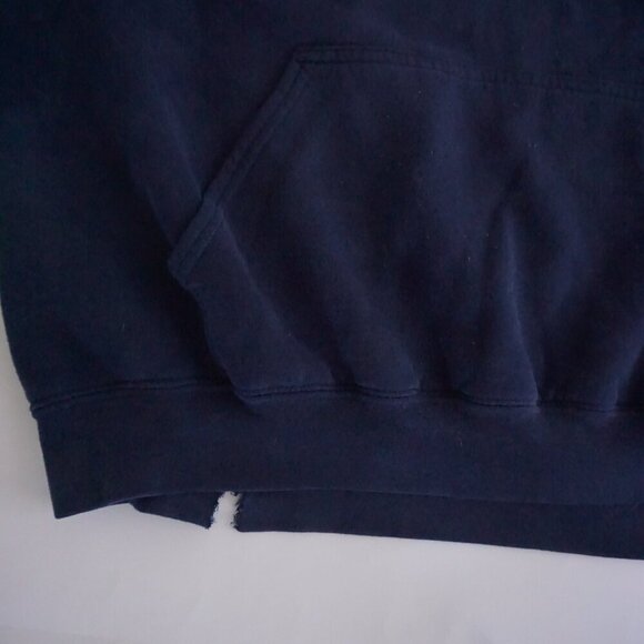 Vintage '90s Gildan Navy Uniopolis Fire & Rescue Cotton Hoodie Sweatshirt 2XL - Picture 7 of 11